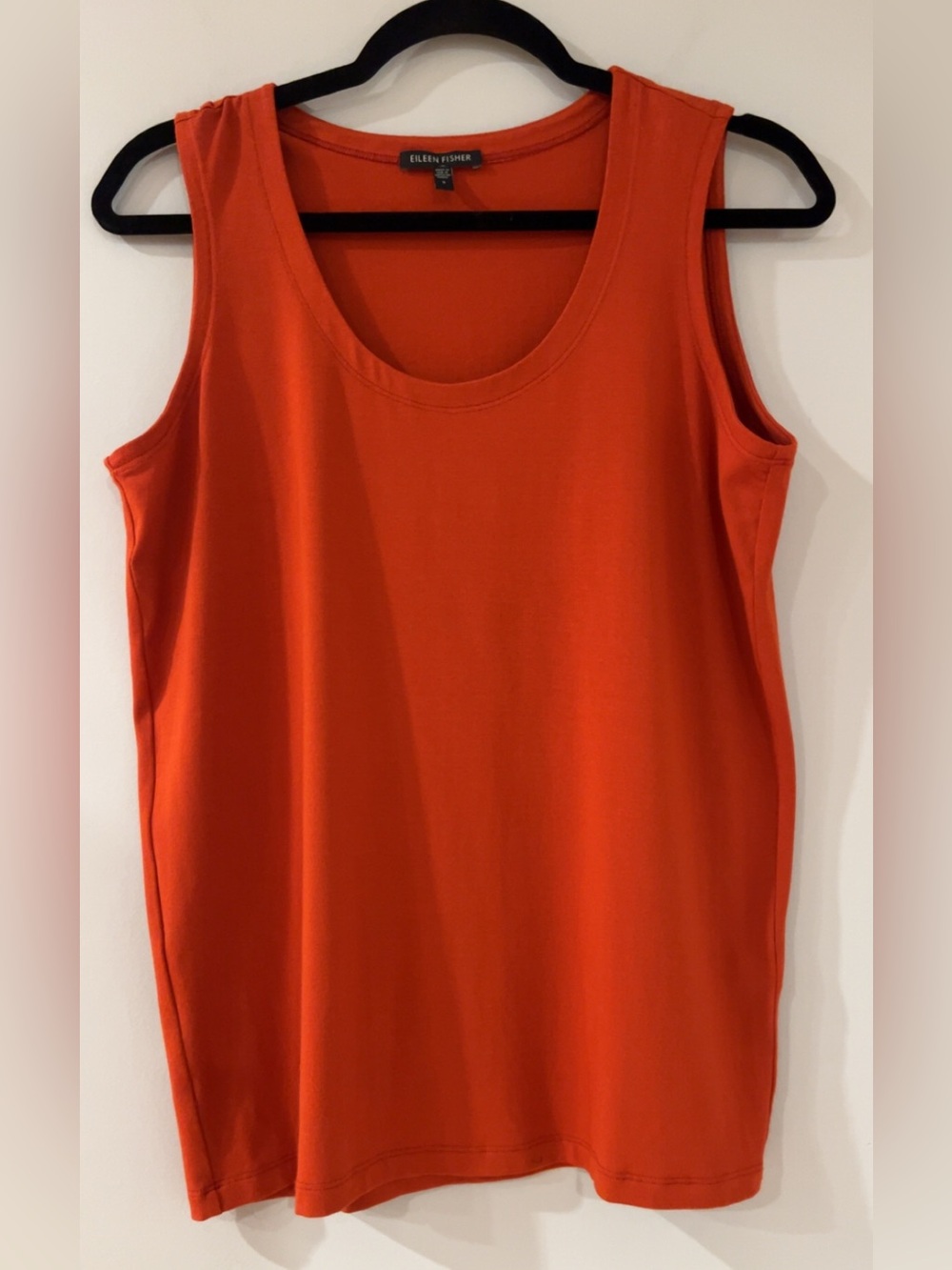 Eileen Fisher Burnt Orange Rayon Tank Top - Sleeveless Women's Top